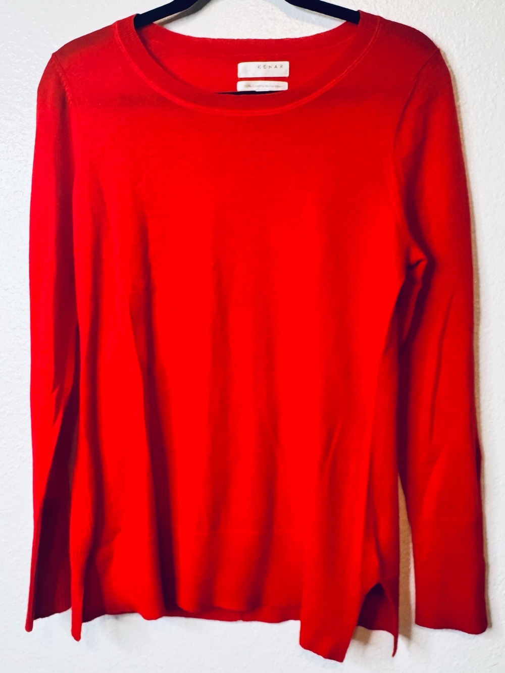 Kenar Red Extrafine Merino Wool Pullover Sweater Women's size L
